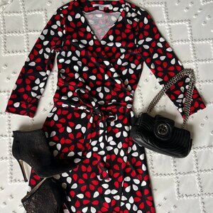 Diane von Furstenberg Multicolor Printed Julian Two Wrap Dress SIZE 8